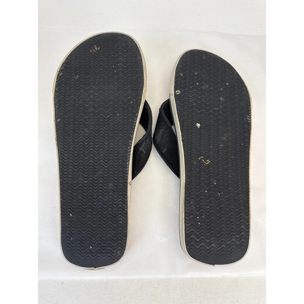 The Misfits Flip Flops Mens 12.5 - 13 Black Yellow Horror Business Punk Skull